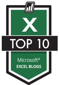 Top 10 Excel Blogs Badge